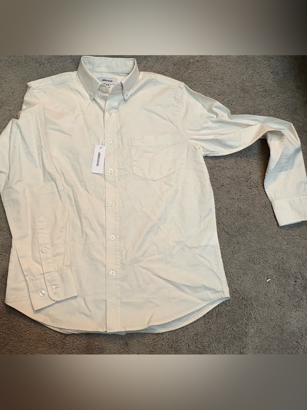 Button-Down Long Sleeve Shirt in Off-White by Unknown Brand